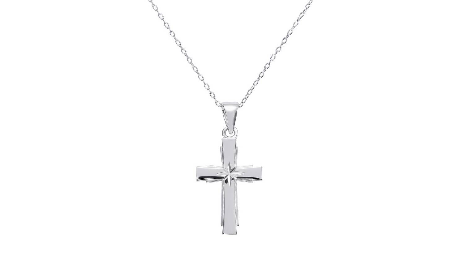 Revere Sterling Silver Diamond Cut CrossCable Chain