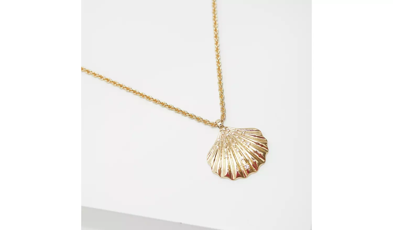 Lipsy Gold Plated Oversized Shell Pendant Necklace