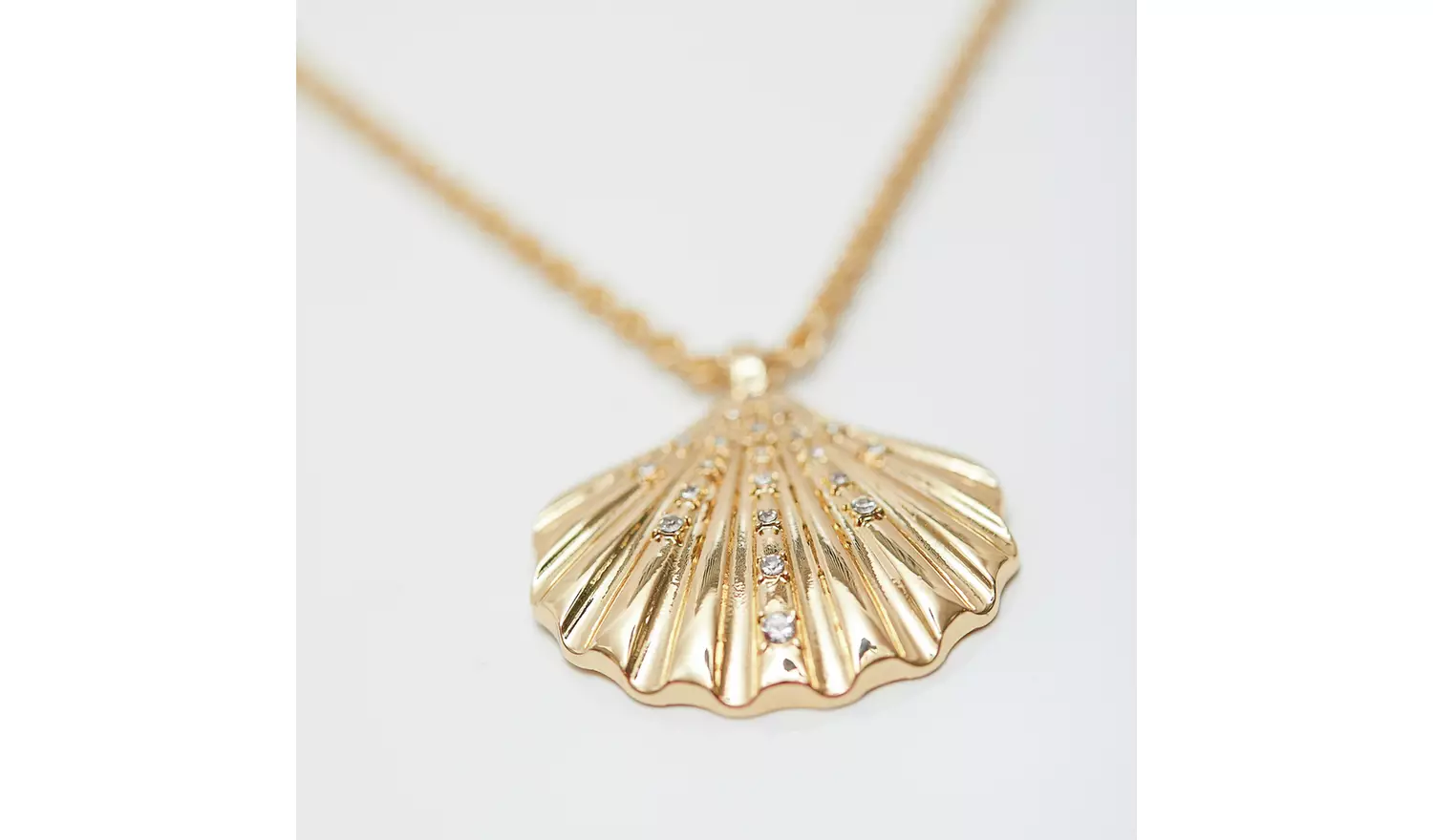 Lipsy Gold Plated Oversized Shell Pendant Necklace
