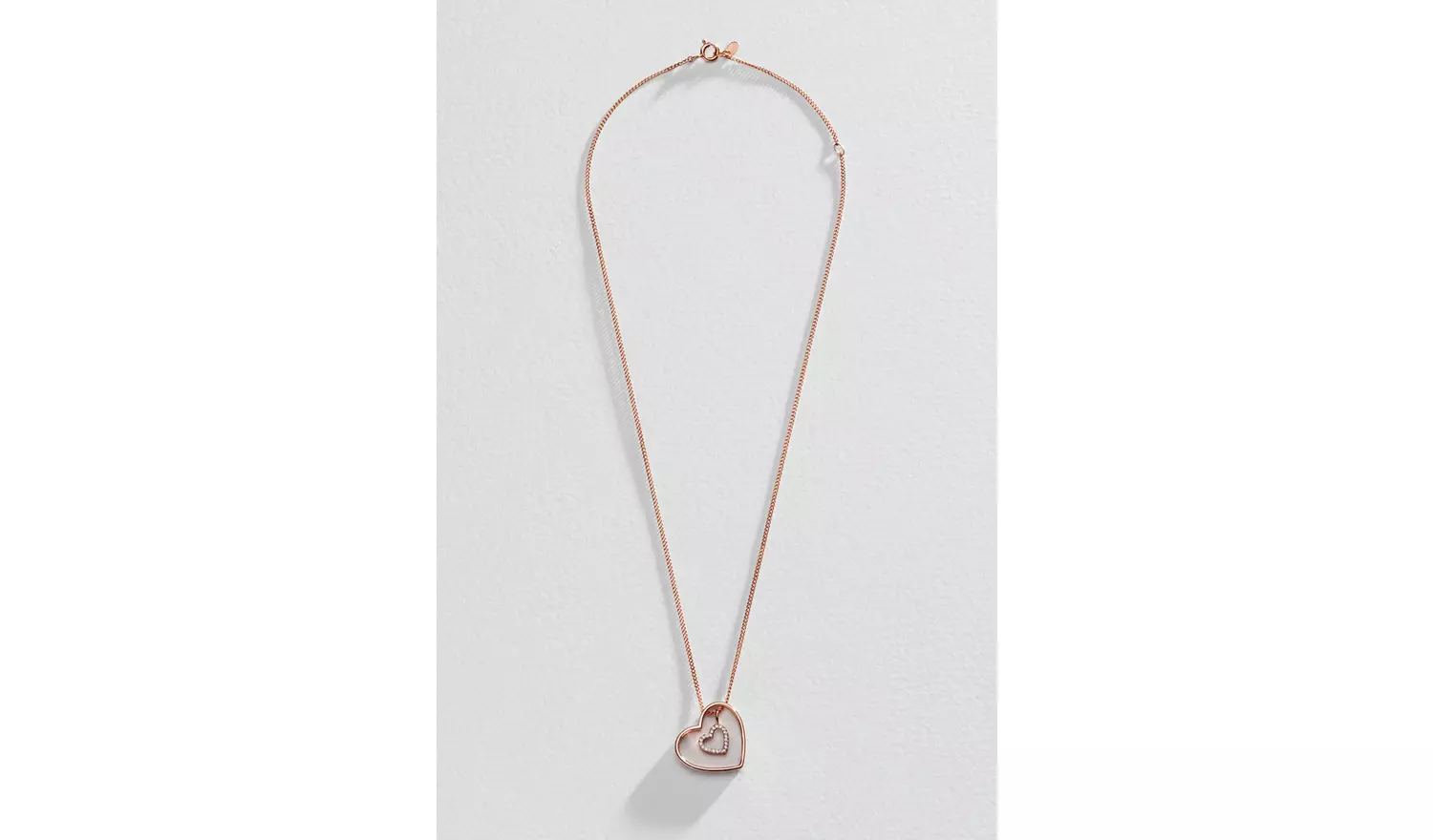 Moon & Back 9ct Rose Gold Plated Heart Pendant Necklace