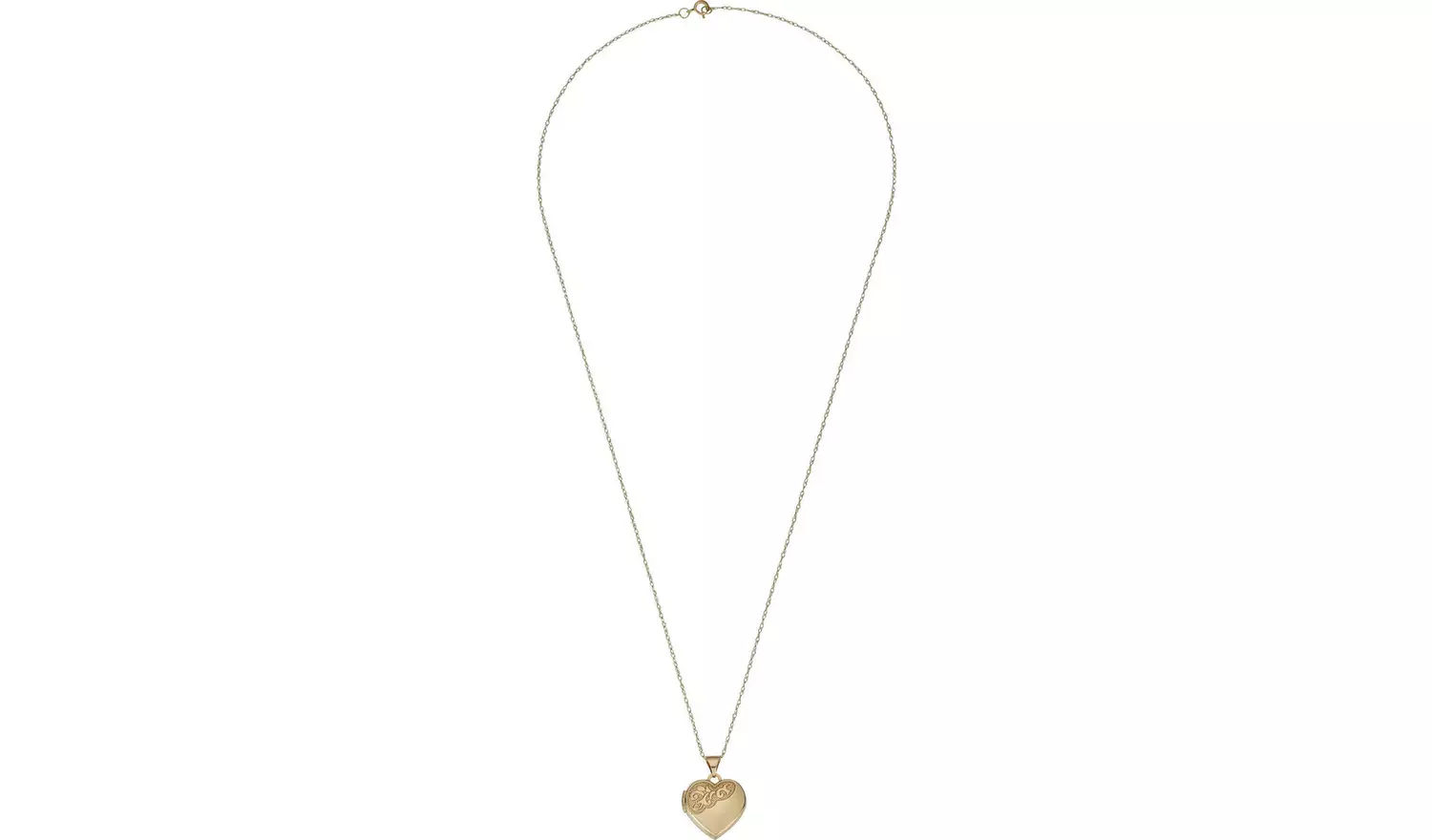 Moon & Back 9ct Gold Heart 2 Photo LocketPendant Necklace
