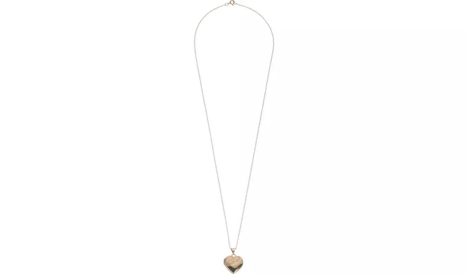 Moon & Back 9ct Gold Heart 2 Photo LocketPendant Necklace