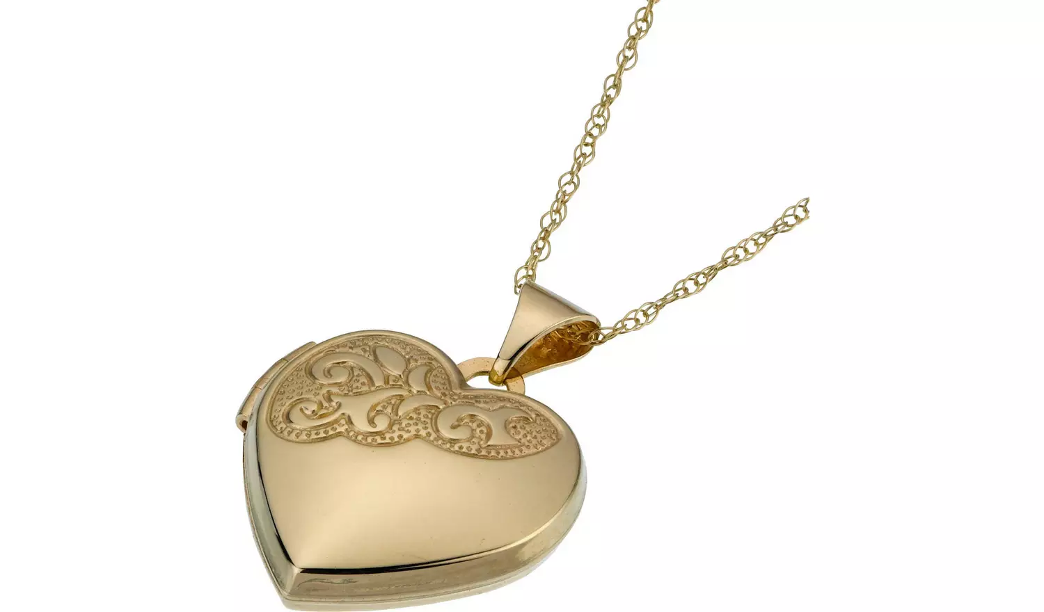 Moon & Back 9ct Gold Heart 2 Photo LocketPendant Necklace
