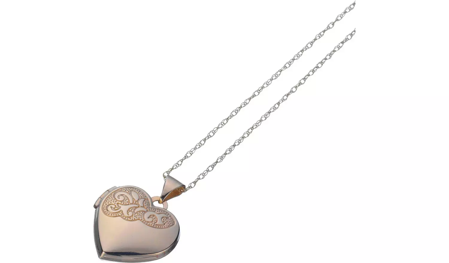 Moon & Back 9ct Gold Heart 2 Photo LocketPendant Necklace