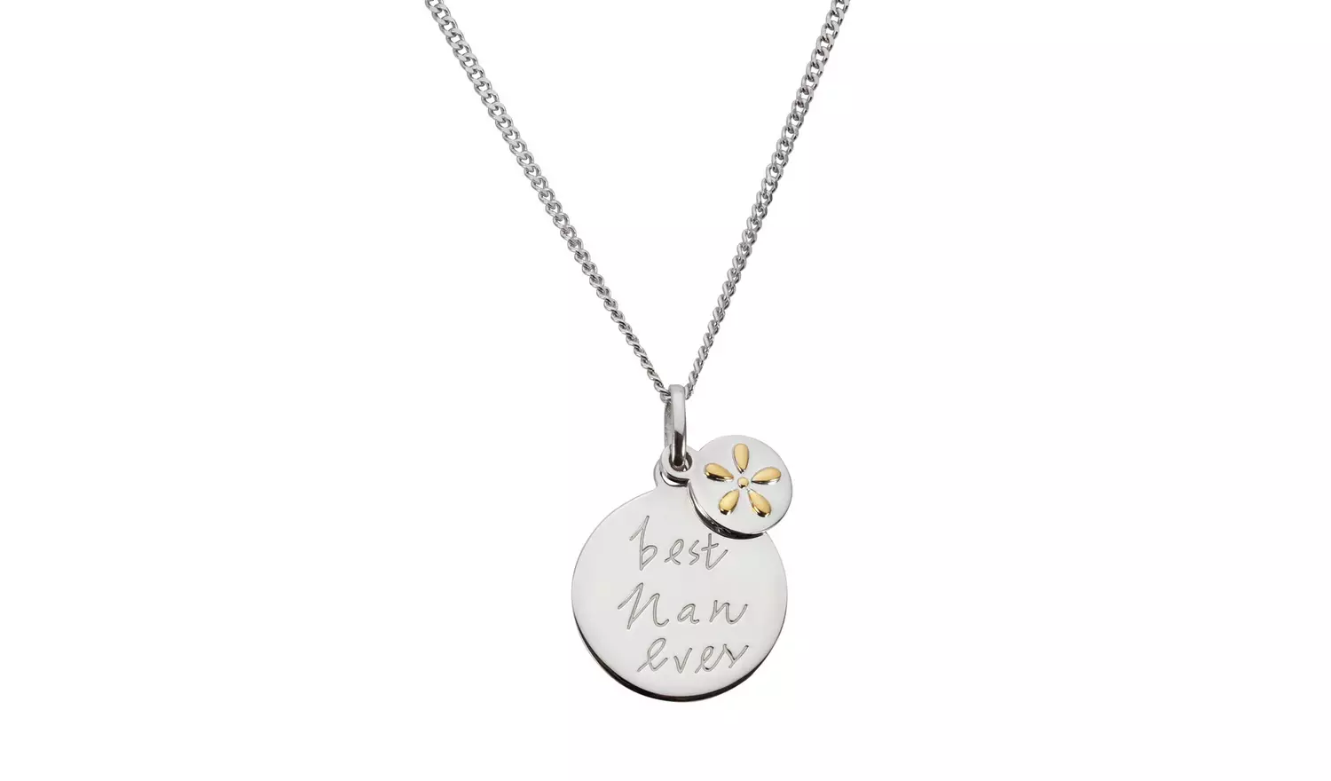 Moon & Back Sterling Silver 'Best Nan Ever' Pendant Necklace
