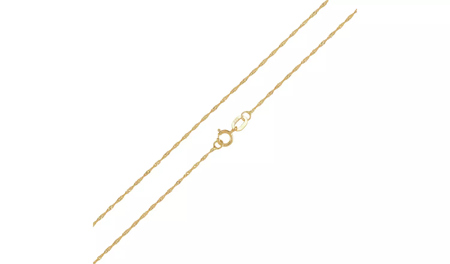Revere 9ct Gold Twist Curb Chain 18 Inch Necklace