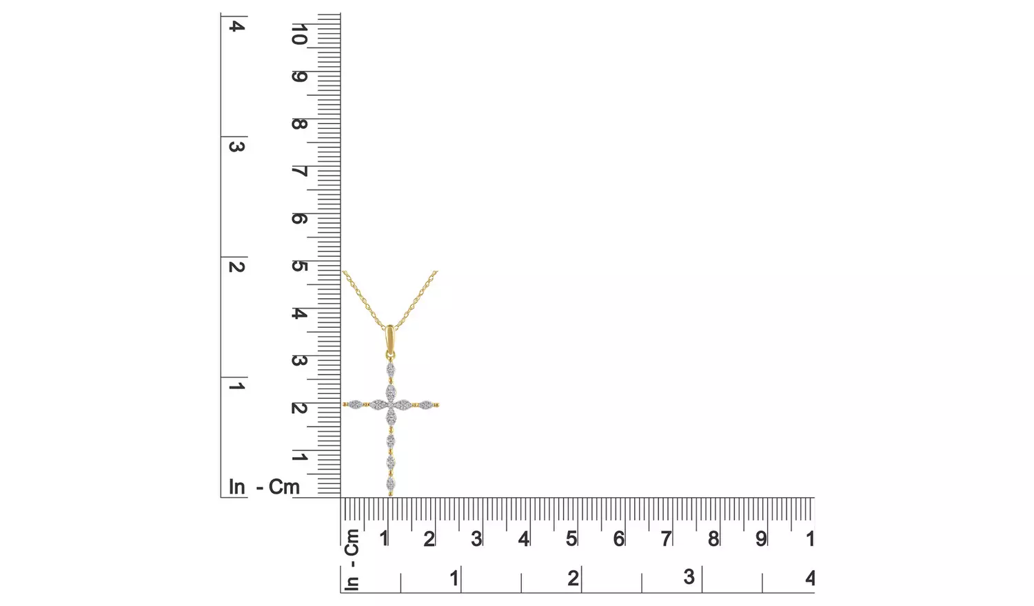Revere 9ct Gold 0.15ct Diamond Cross Pendant Necklace