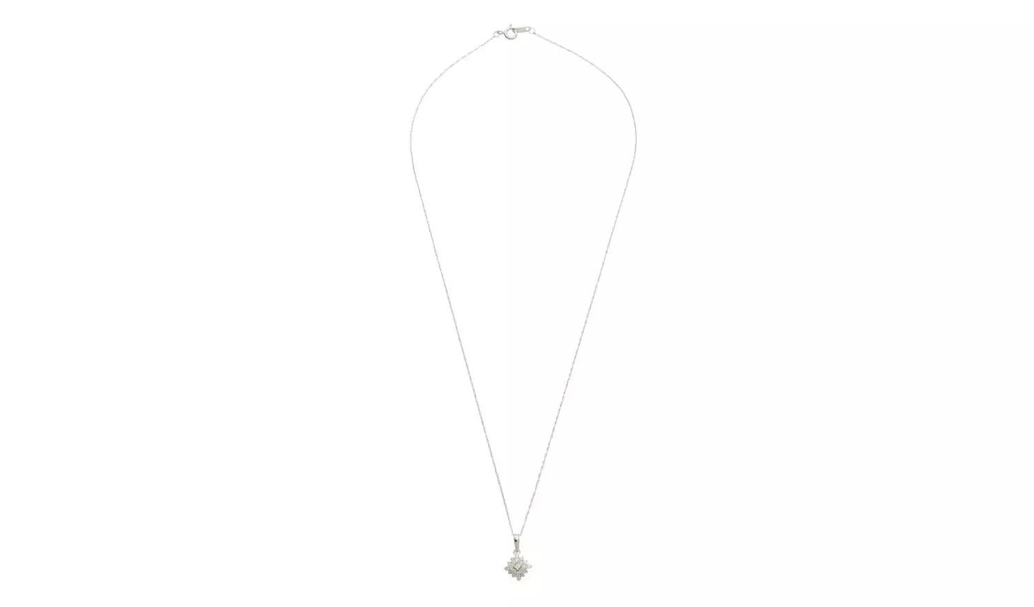 Revere 9ct White Gold 0.25ct Diamond Pendant Necklace