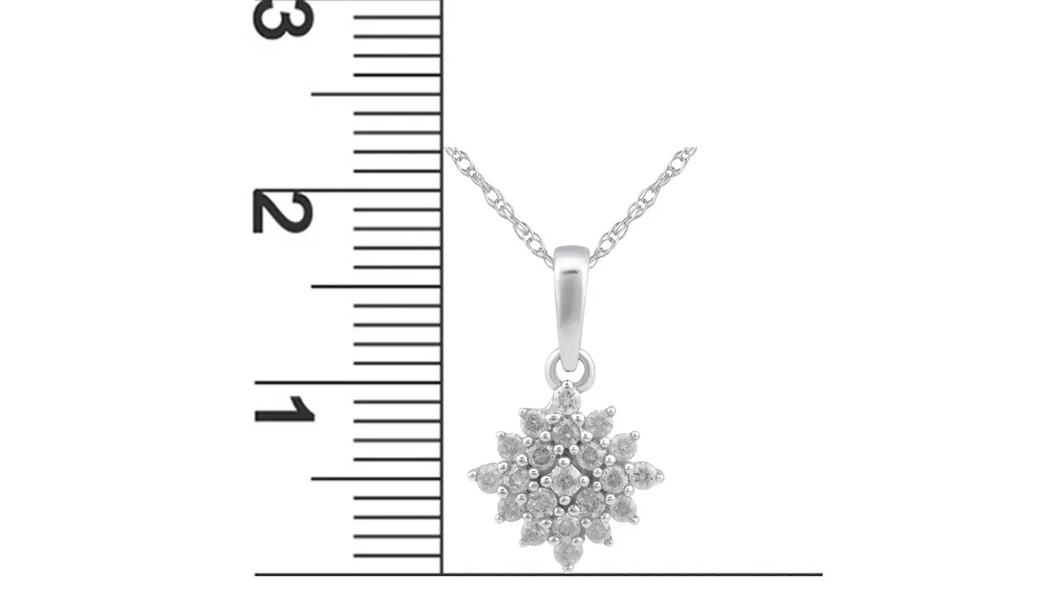 Revere 9ct White Gold 0.25ct Diamond Pendant Necklace