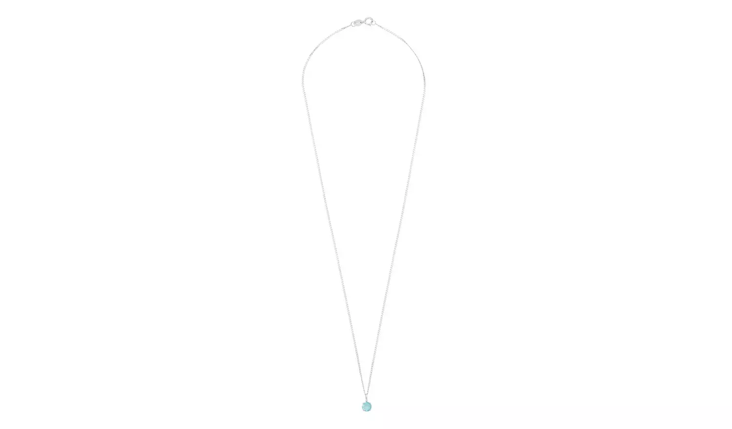 Revere 9ct White Gold Blue Topaz Pendant Necklace - December