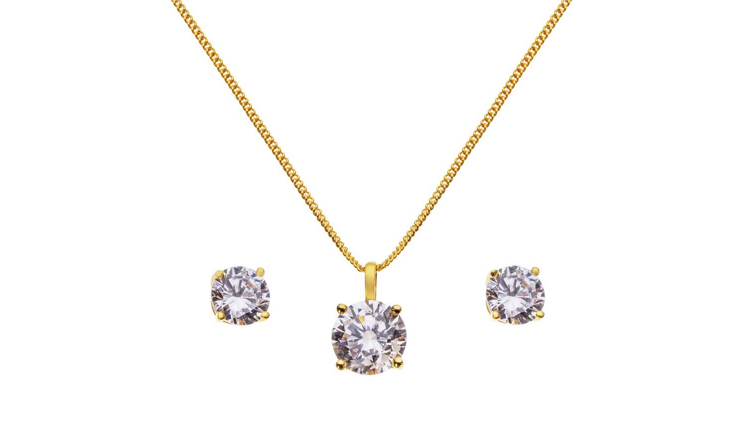Revere 9ct Gold Plated Silver Pendant & Earring Set