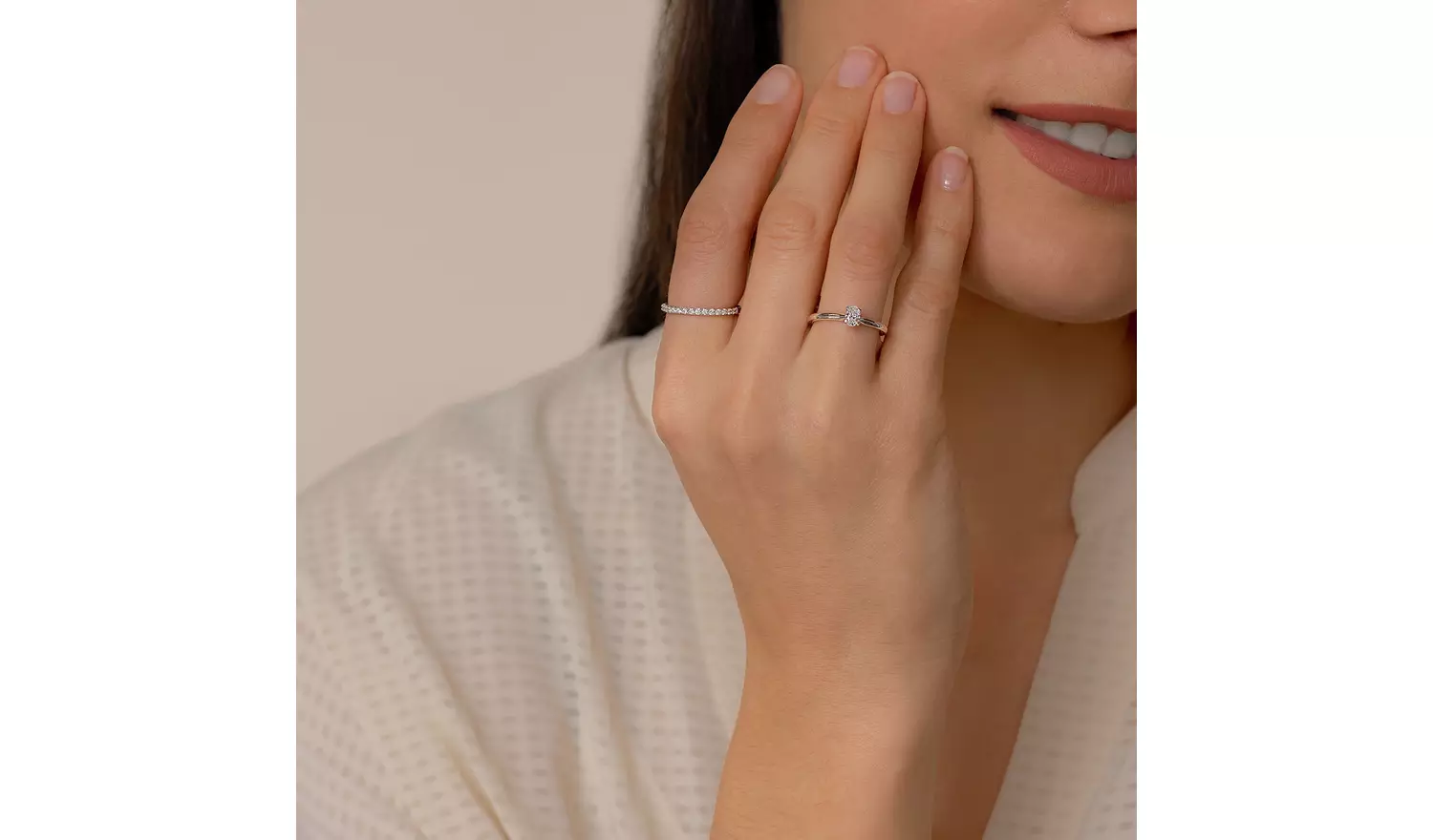 Pure Brilliance 9ct White Gold 0.25ct Lab Diamond Ring - L