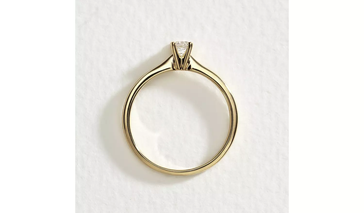 Pure Brilliance 9ct Yellow Gold 0.25ct Lab Diamond Ring - N