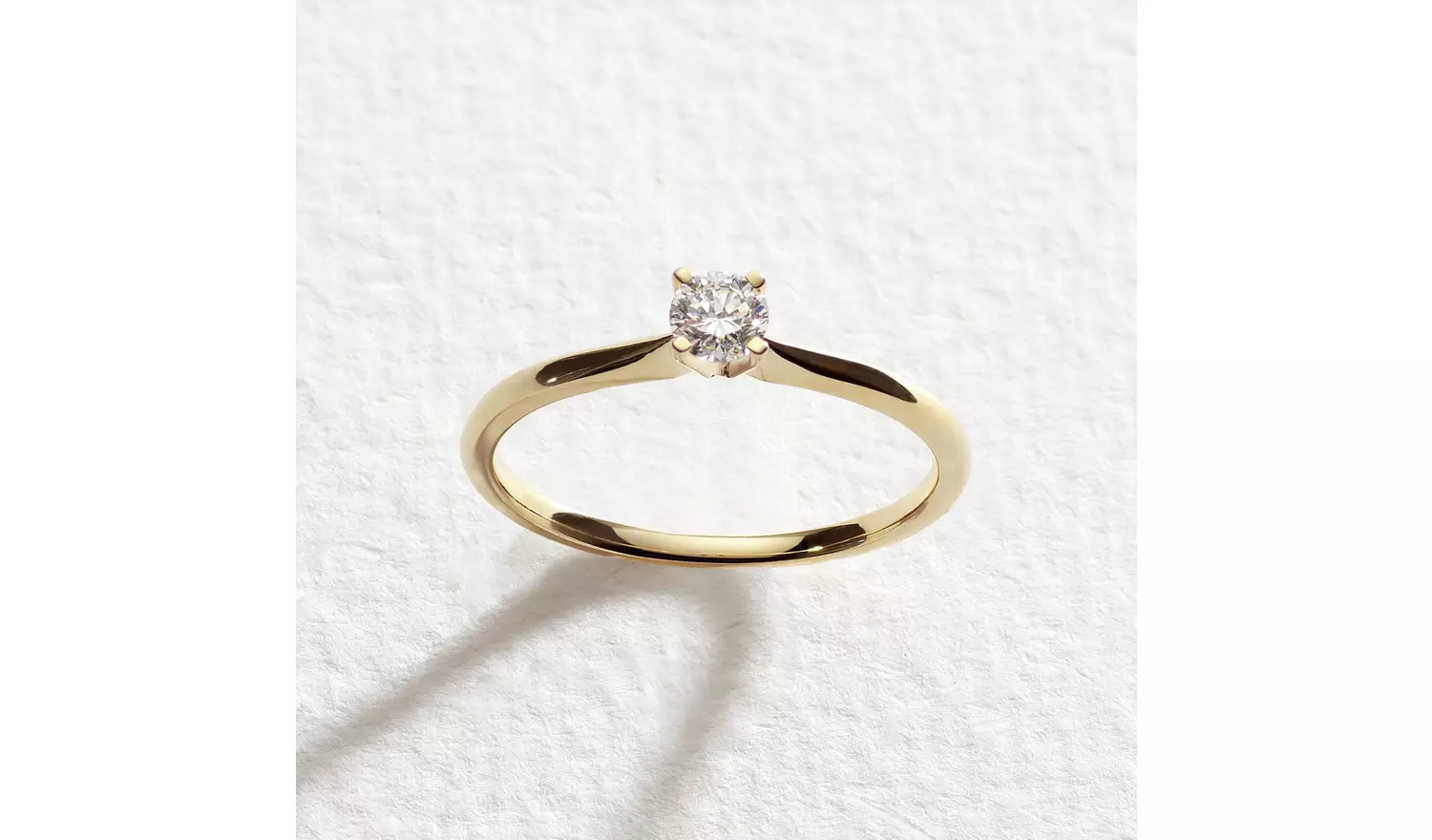 Pure Brilliance 9ct Yellow Gold 0.25ct Lab Diamond Ring - S