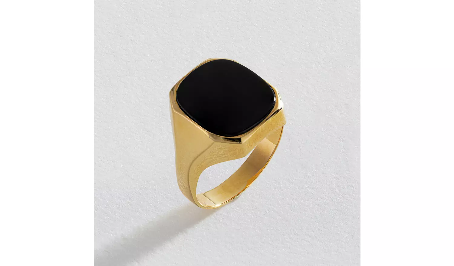 Revere 9ct Yellow Gold Black Onyx Signet Ring - U