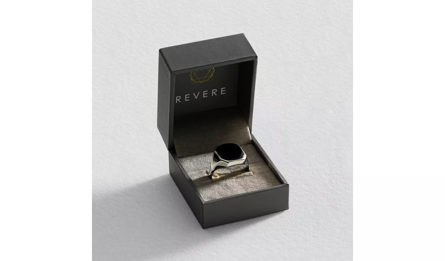Revere 9ct Yellow Gold Black Onyx Signet Ring - U