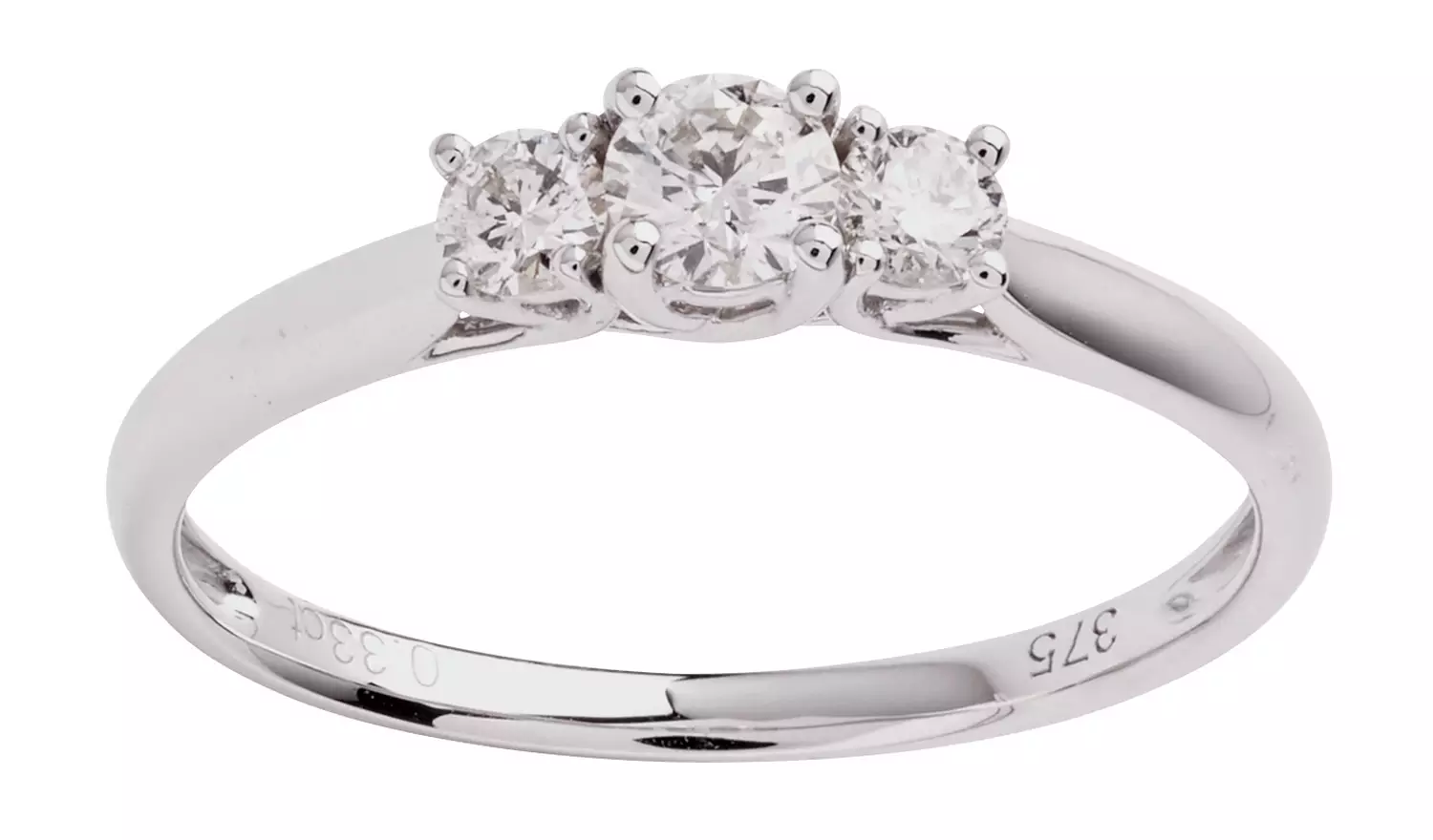 Revere 9ct White Gold 0.33ct Diamond Engagement Ring - I