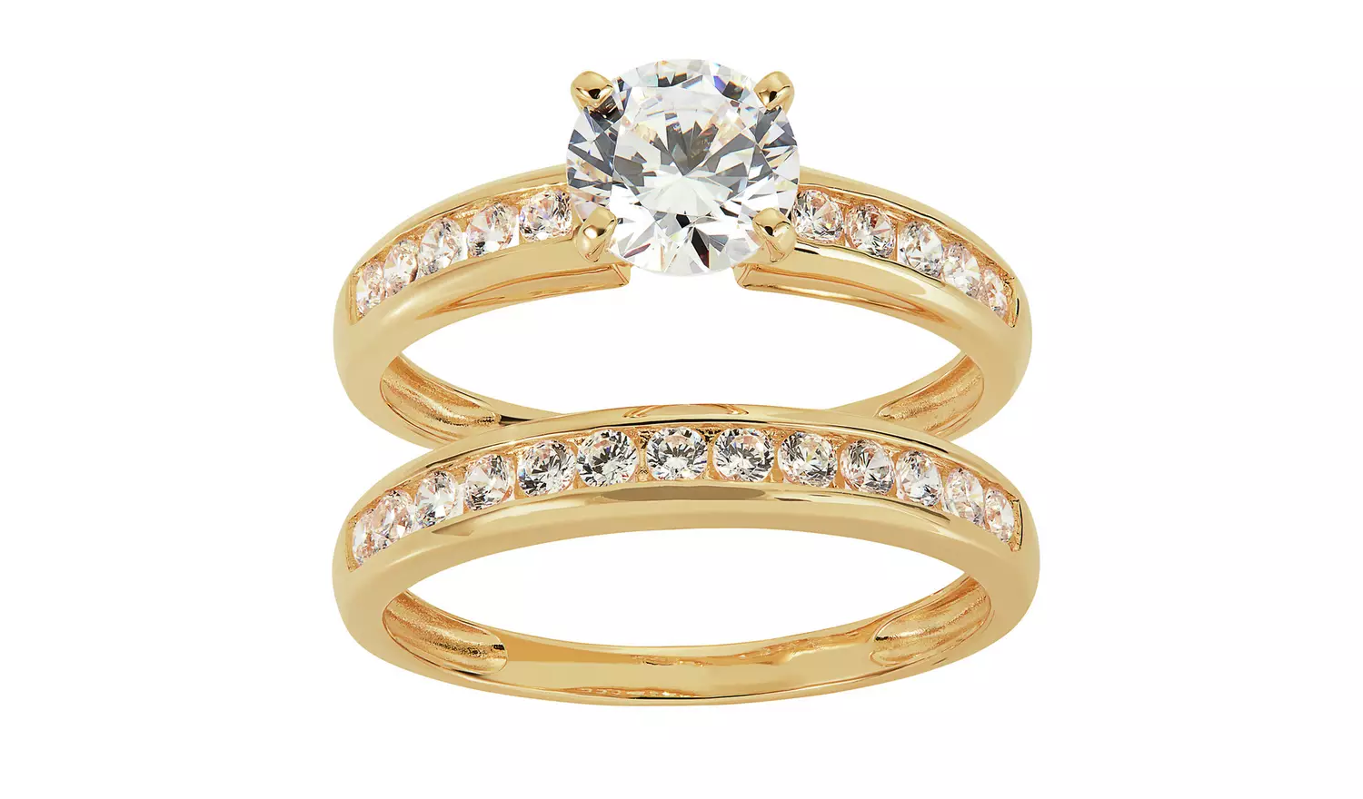 Revere 9ct Gold Cubic Zirconia Solitaire Engagement Ring - U