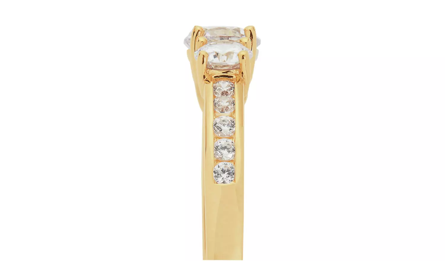 Revere 9ct Gold Cubic Zirconia Shoulder Engagement Ring - V