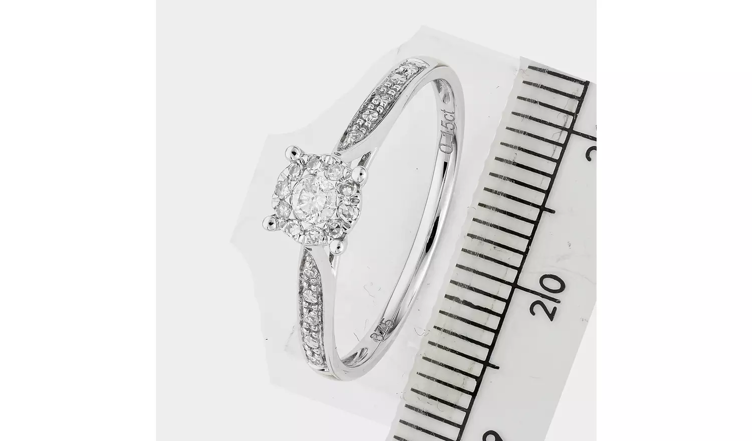 Revere 9ct White Gold 0.15ct Diamond Engagement Ring - O