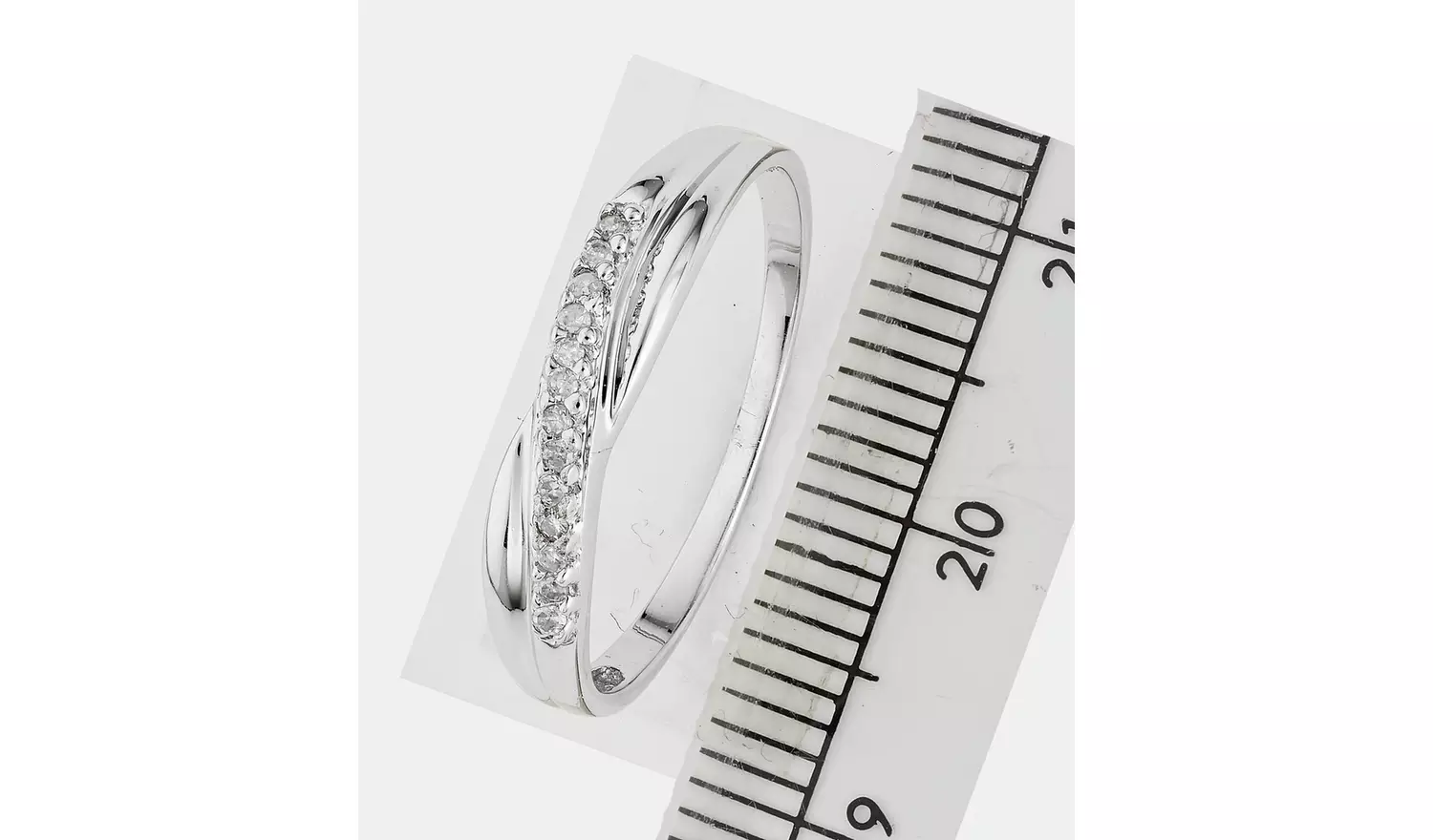 Revere 9ct White Gold 0.05ct Diamond Accent Eternity Ring- M