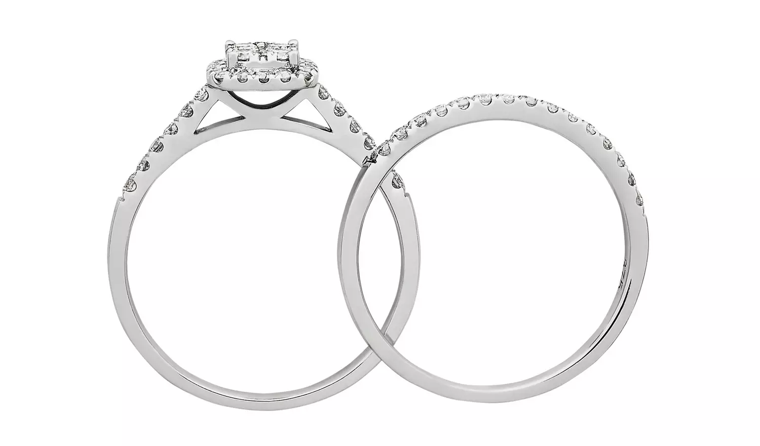 Revere 9ct White Gold 0.50ct Diamond Engagement Ring Set - S