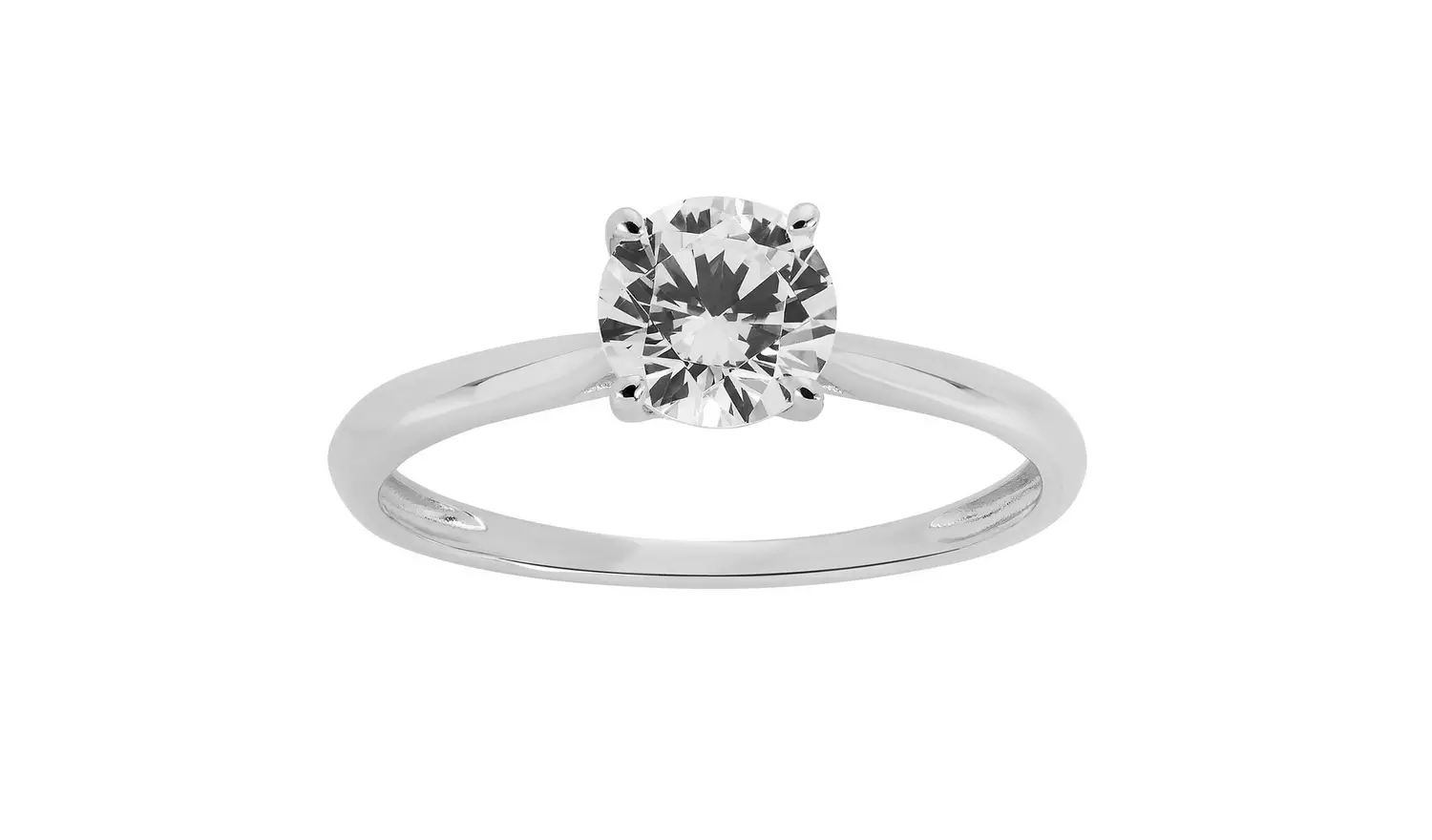 Revere 9ct White Gold Cubic Zirconia Engagement Ring - K