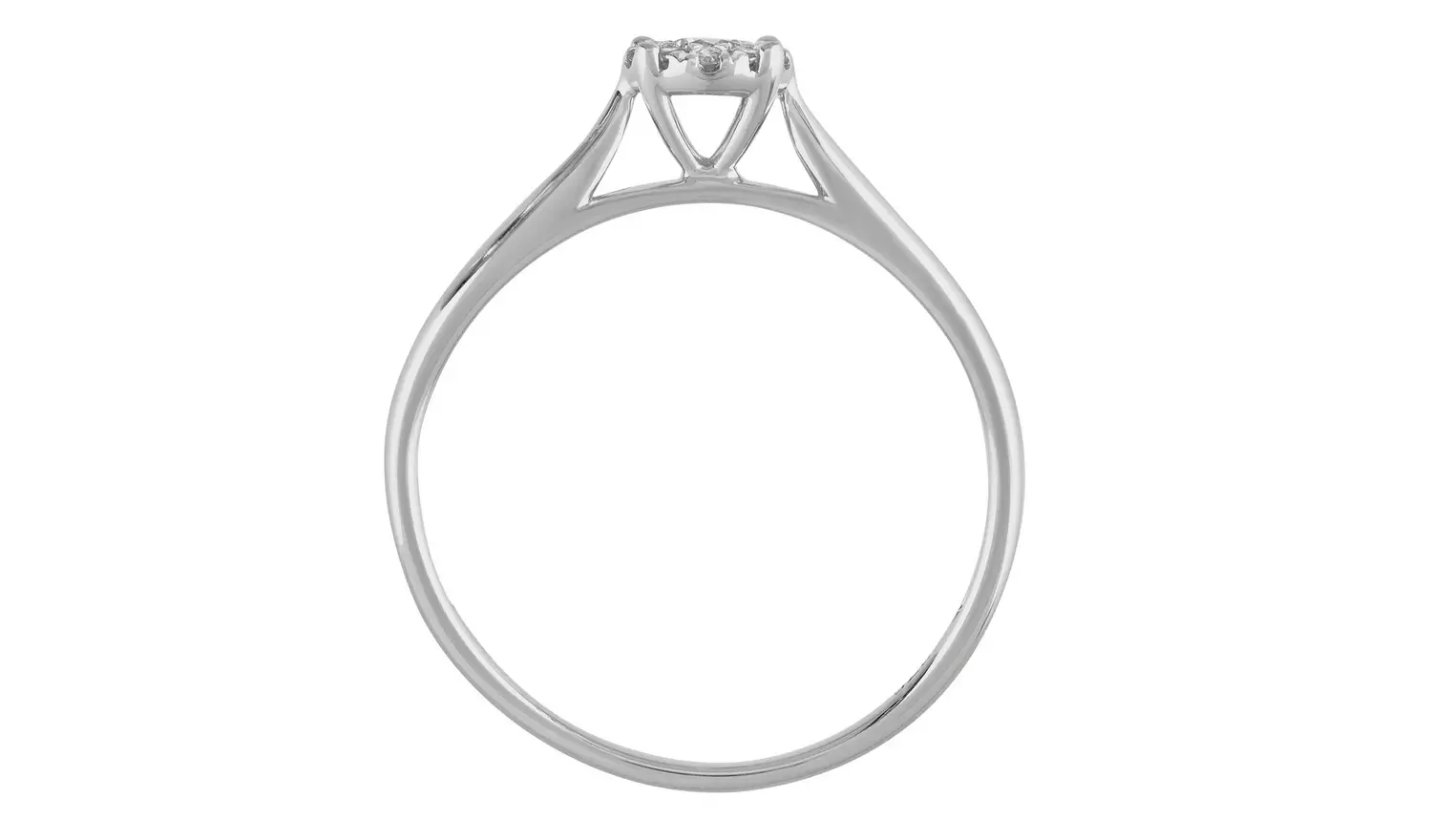 Revere 9ct White Gold 0.15ct Diamond Engagement Ring - M