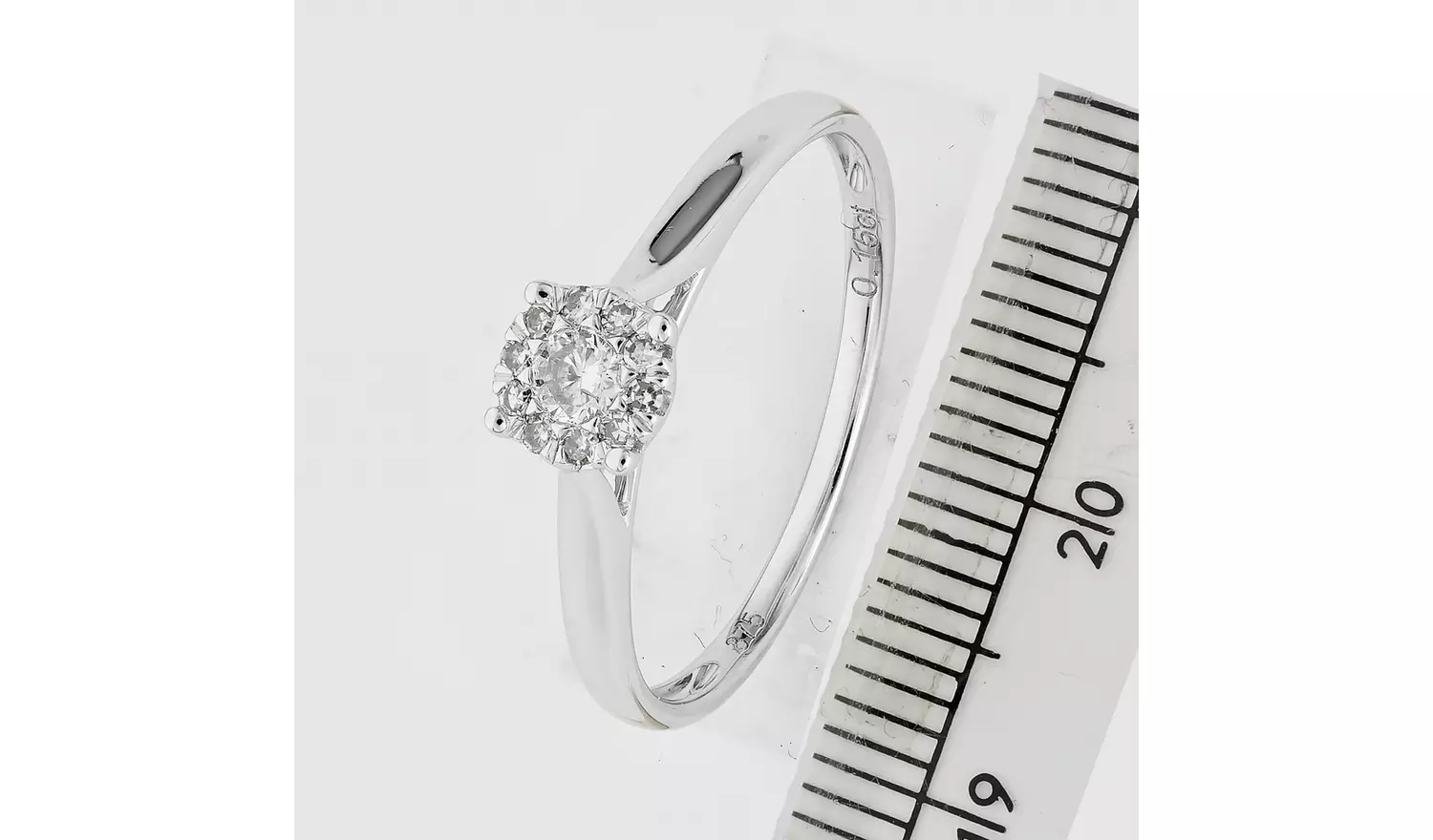 Revere 9ct White Gold 0.15ct Diamond Engagement Ring - M