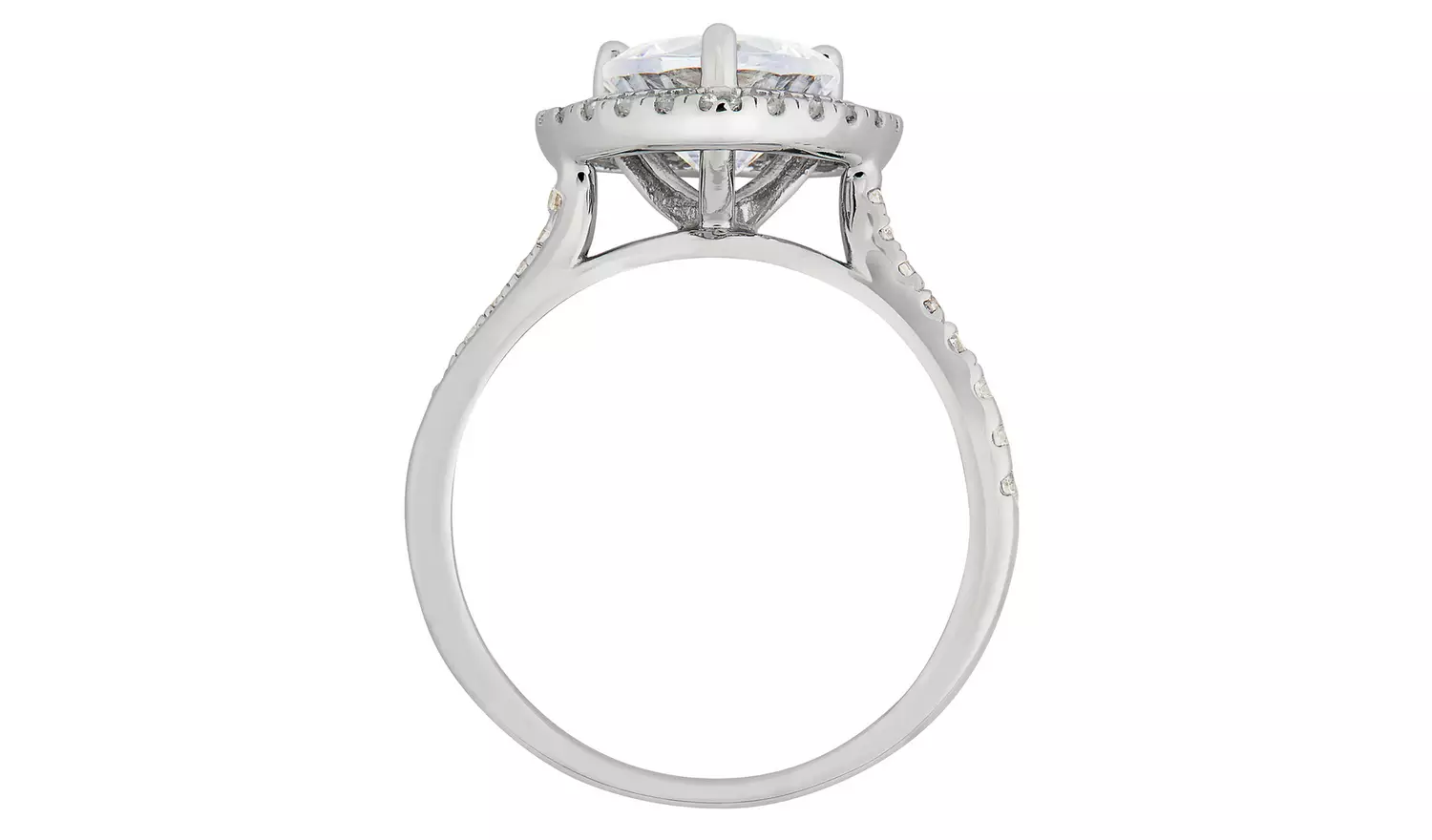 Revere Sterling Silver Cubic Zirconia Engagement Ring - V
