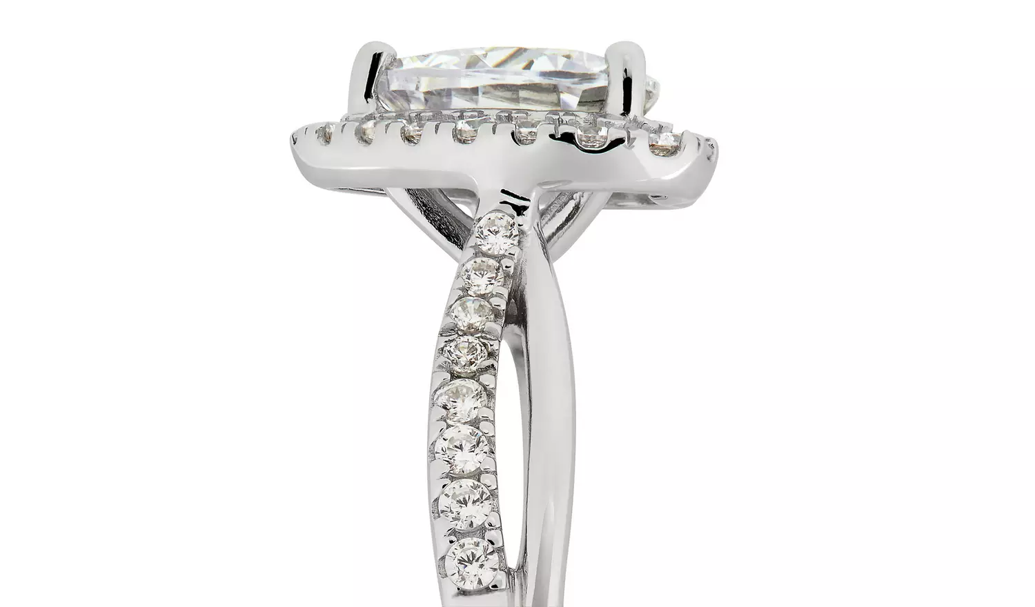 Revere Sterling Silver Cubic Zirconia Engagement Ring - V