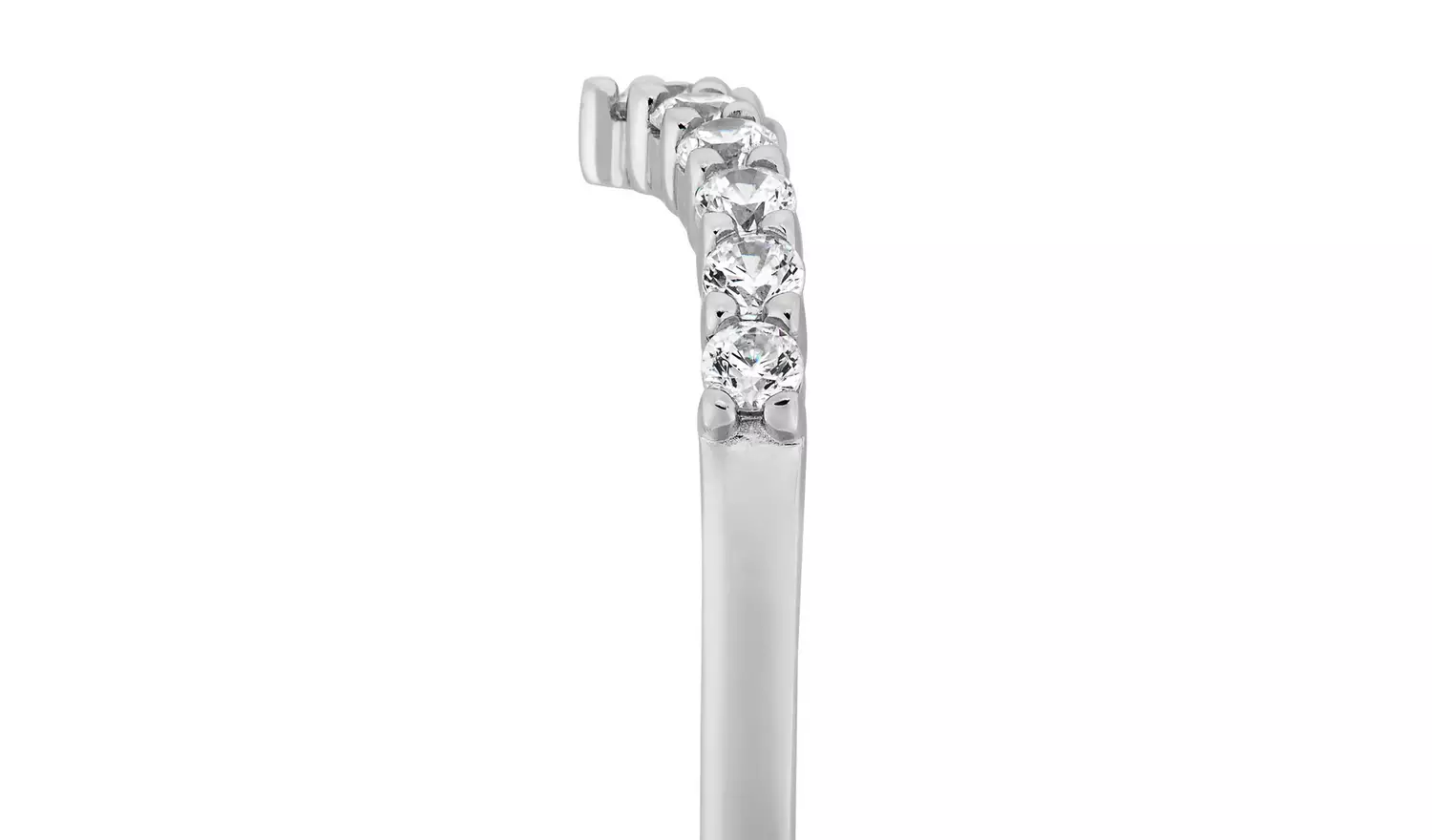 Revere Sterling Silver Cubic Zirconia Wishbone Ring - L