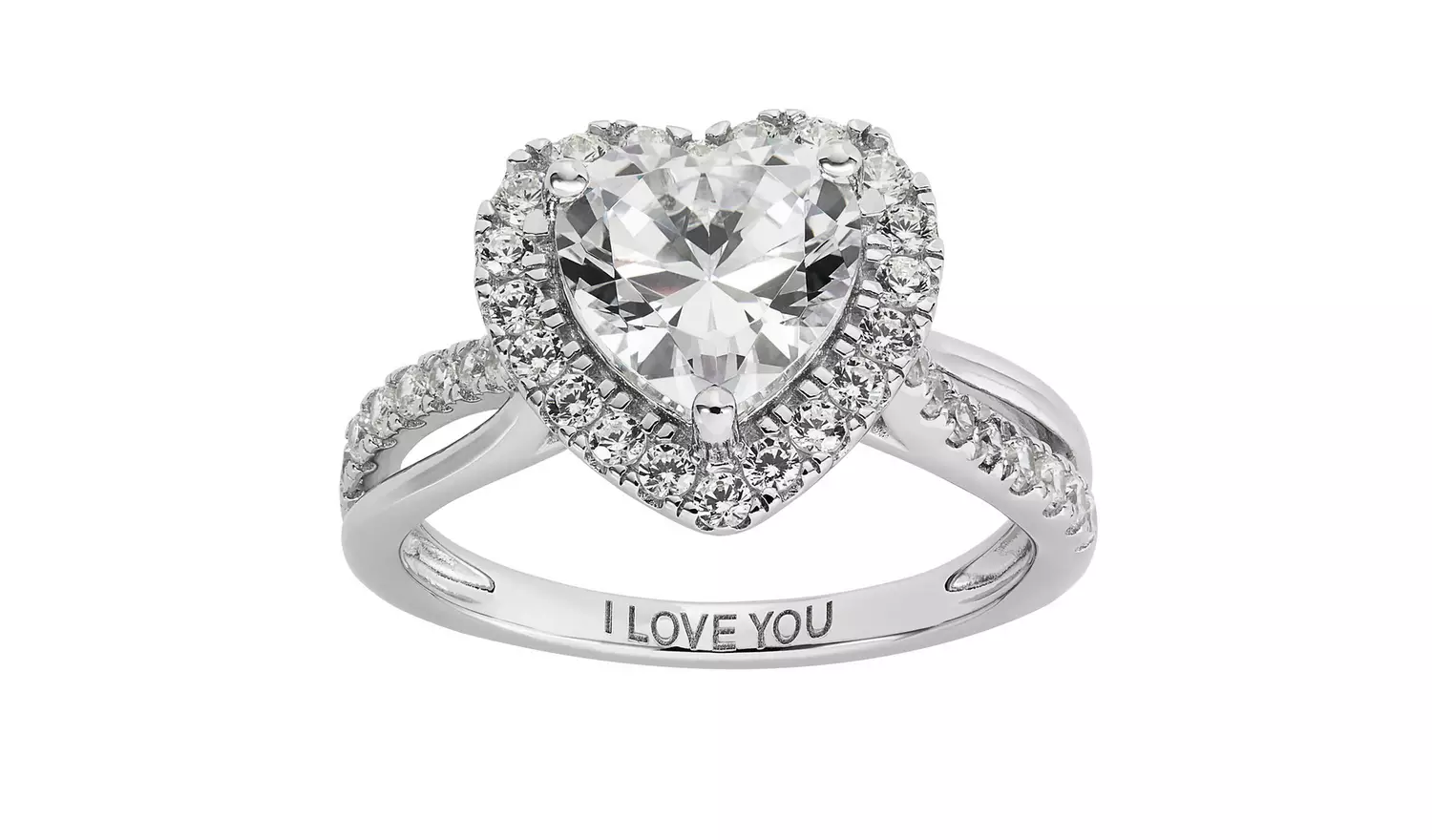 Revere Sterling Silver Cubic Zirconia Engagement Ring - I