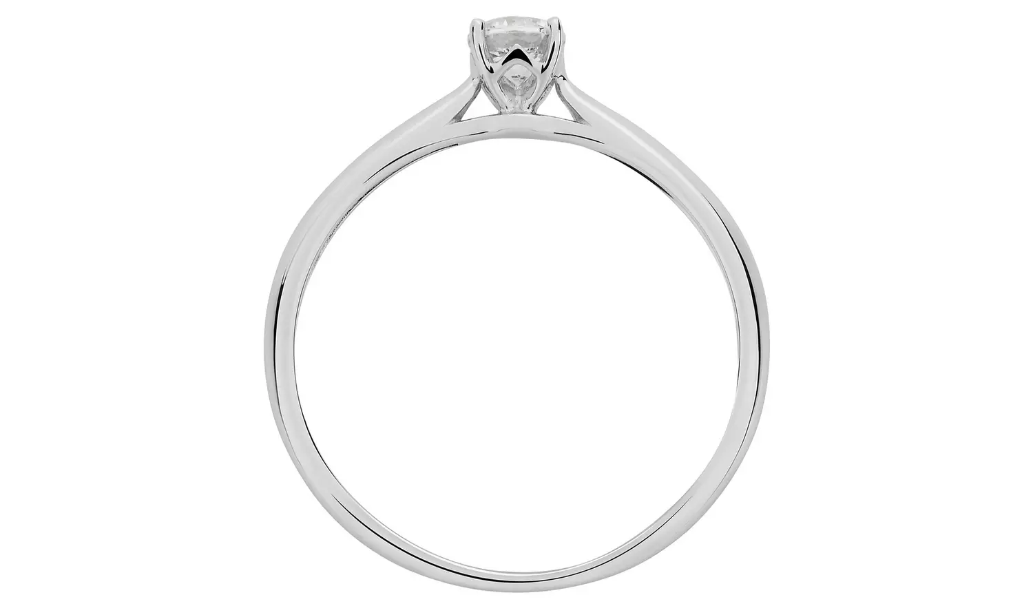 Revere 9ct White Gold Cubic Zirconia Engagement Ring - N