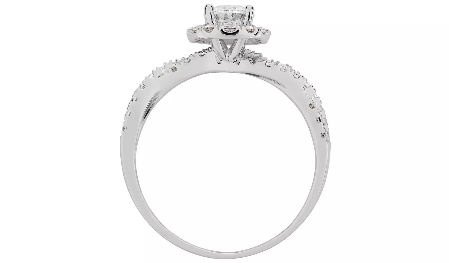Revere 9ct White Gold Cubic Zirconia Engagement Ring -O