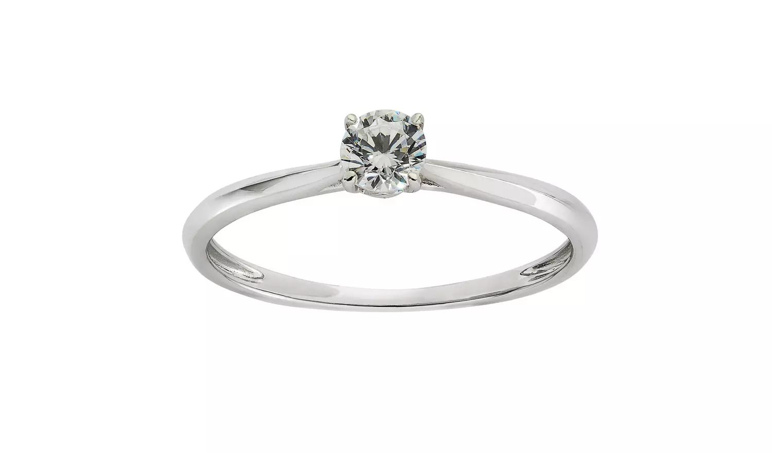 Revere 9ct White Gold Cubic Zirconia Engagement Ring - R