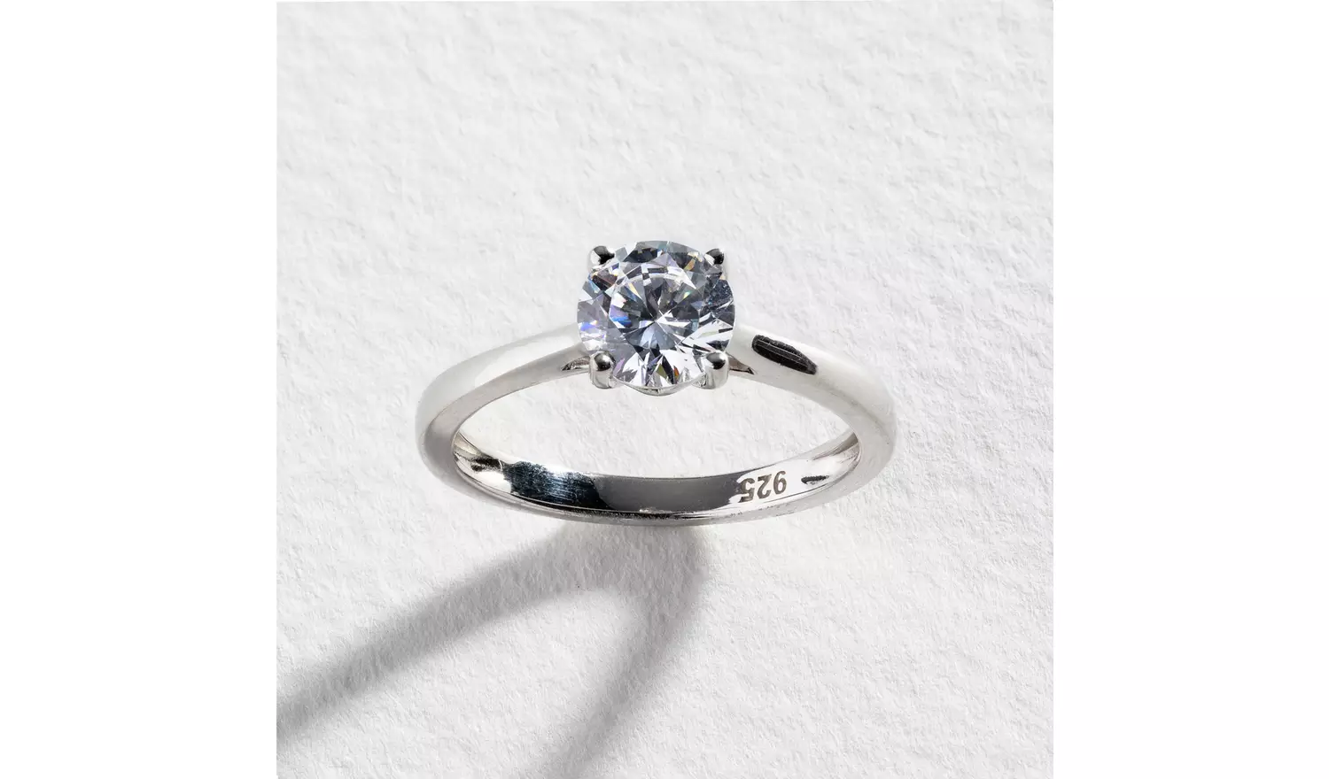 Revere Sterling Silver Cubic Zirconia Engagement Ring - N