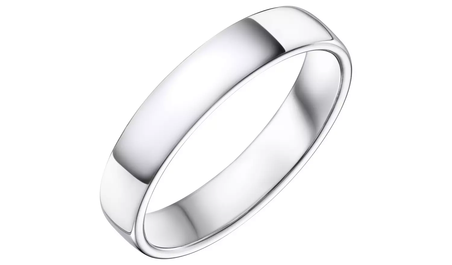 Wedfit 9ct White Gold 4mm Slight Court Wedding Band Ring - J