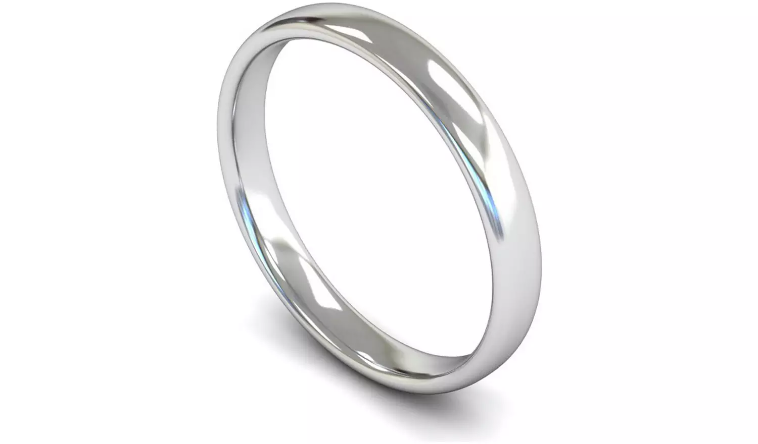 Wedfit 9ct White Gold 2.5mm Slight Court Wedding Band Ring-K