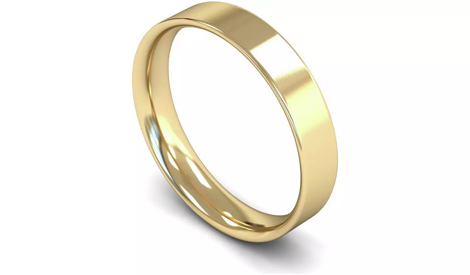 Wedfit 9ct Yellow Gold 4mm Flat Court Wedding Band Ring - L