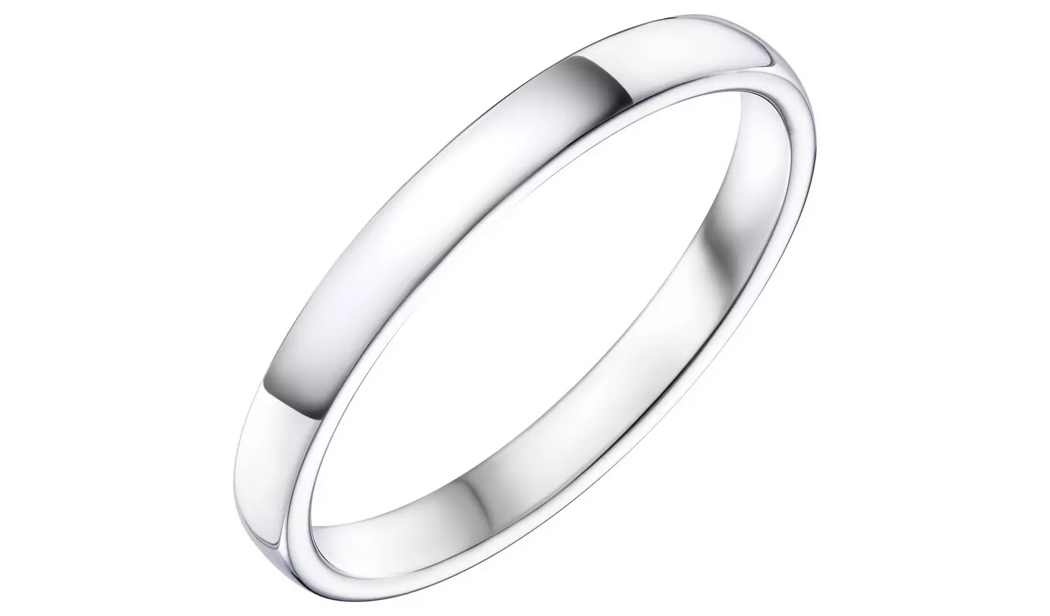 Wedfit 9ct White Gold 2.5mm Slight Court Wedding Band Ring-P