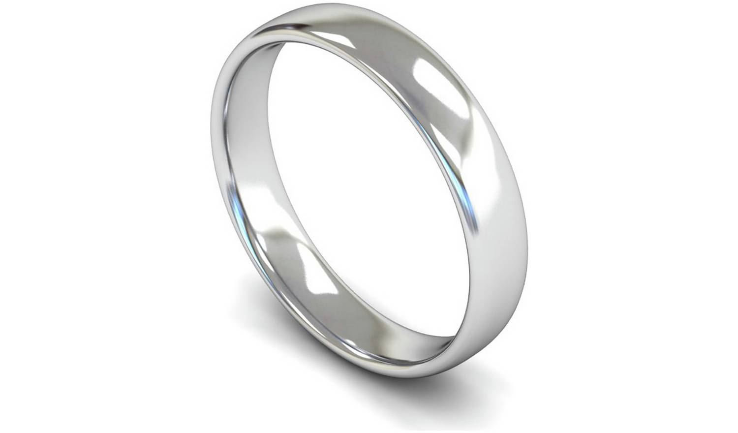 Wedfit 9ct White Gold 4mm Slight Court Wedding Band Ring - X