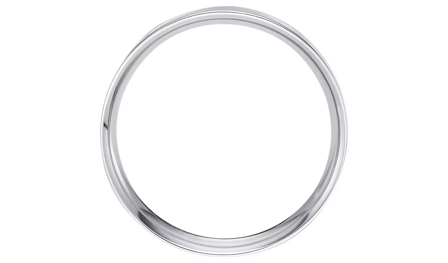 Wedfit 9ct White Gold 4mm Flat Court Wedding Band Ring - Y