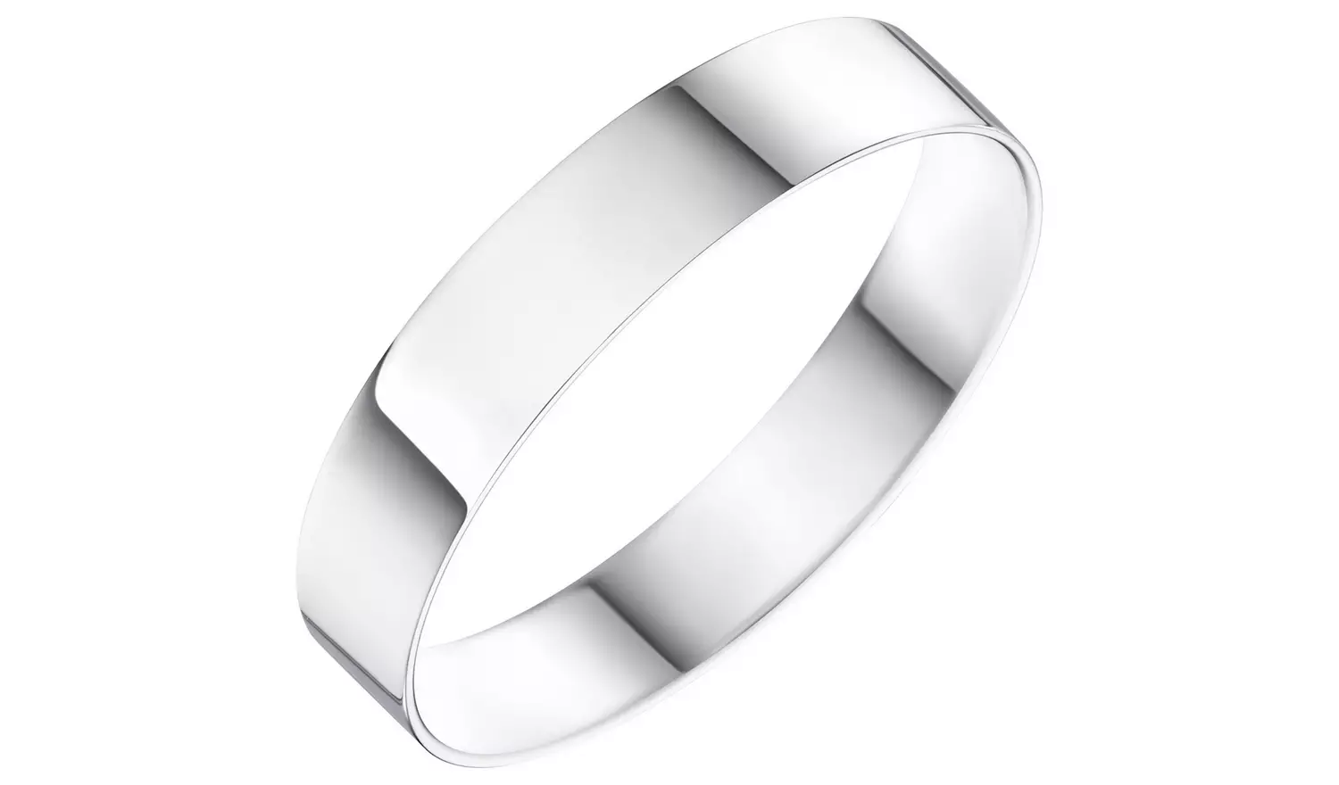 Wedfit 9ct White Gold 4mm Flat Court Wedding Band Ring - Z