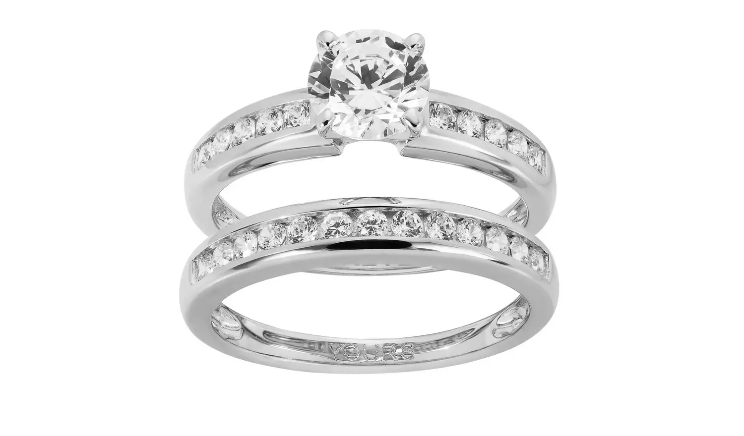Revere Sterling Silver Cubic Zirconia Engagement Ring - M