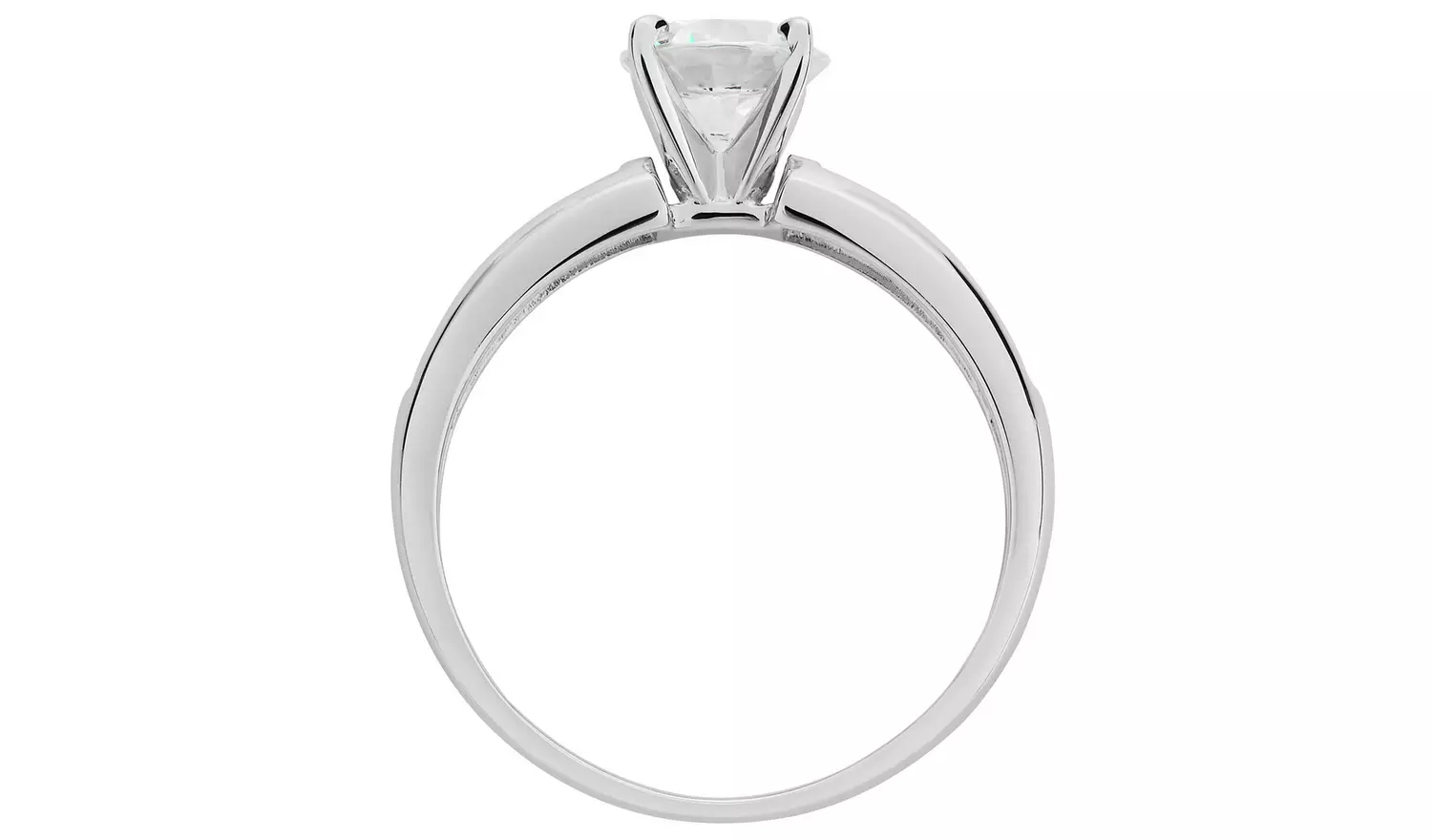 Revere 9ct White Gold Cubic Zirconia Engagement Ring - N