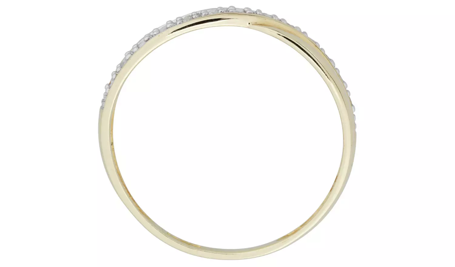 Revere 9ct Gold 0.05ct Diamond Crossover Eternity Ring - K