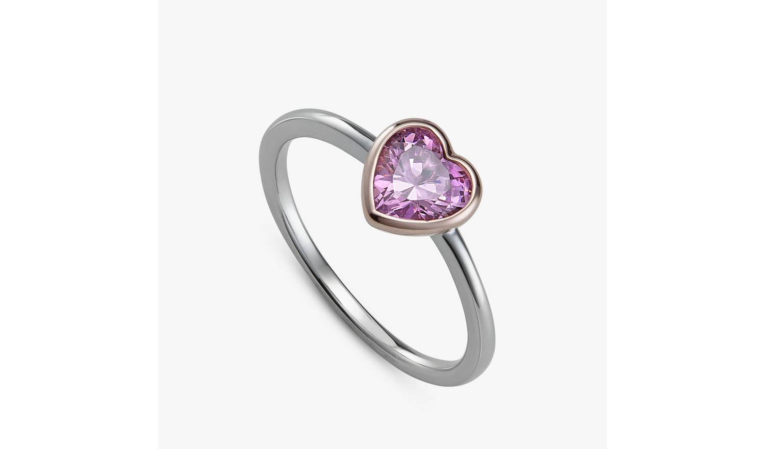Revere Rose Gold Plated Sterling Silver Heart Ring-Small