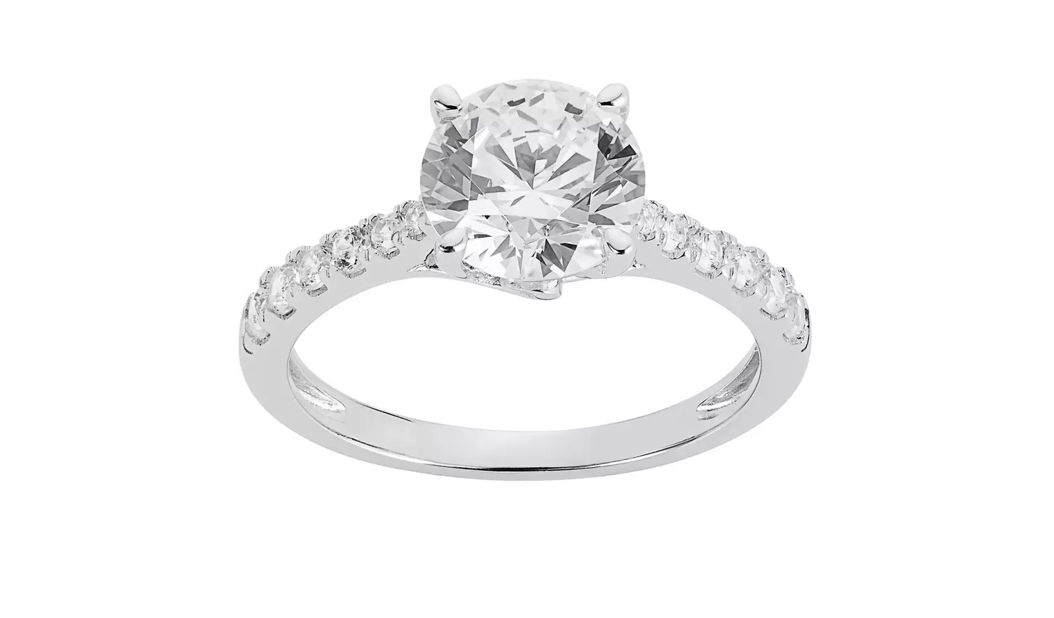 Revere Sterling Silver Cubic Zirconia Engagement Ring - M