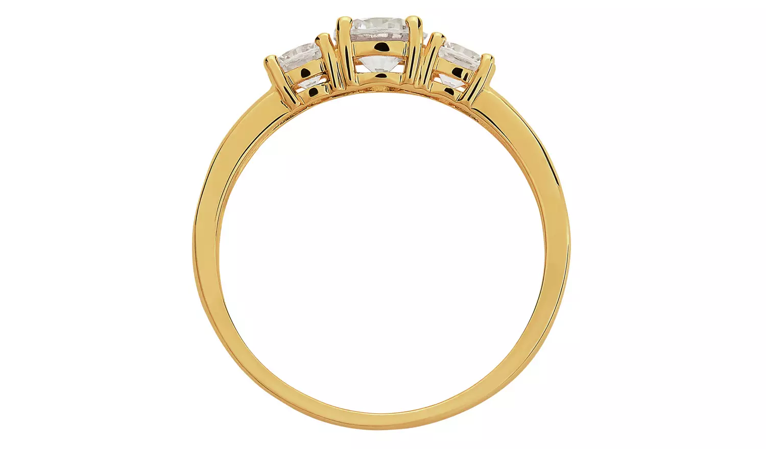 Revere 9ct Gold Cubic Zirconia Shoulder Engagement Ring - S